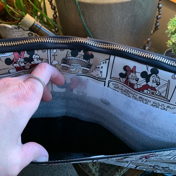 Authentic KATE SPADE Saffiano/leather trim Disney print zip around laptop sleeve - Picture 9 of 11